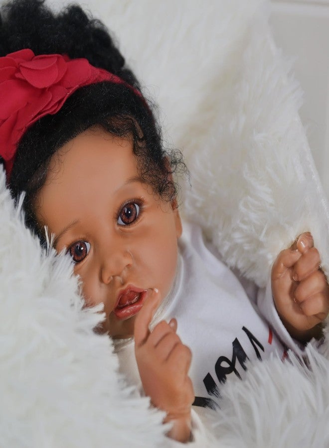 KSBD Realistic Reborn Baby Doll Black Girl - 20 Inch Lifelike Real Life African American Newborn Doll with Soft Body Gift Set for Kids Age 3+ - Image 4